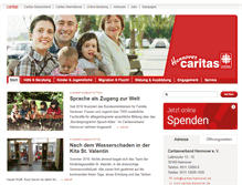 Tablet Screenshot of caritas-hannover.de